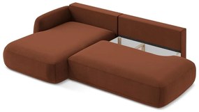 Rozkładany narożnik (lewostronny/z szezlongiem) w kolorze terakoty Hale – Makamii