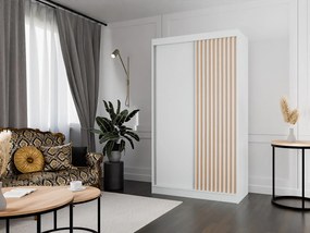 Szafa przesuwna ARTON 120 cm biała z lamelami – nowoczesny design i funkcjonalność