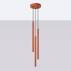 Lampa wisząca PASTELO 3P ochra czerwona SOLLUX  LIGHTING