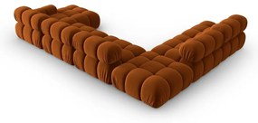 Pomarańczowa aksamitna sofa 379 cm Bellis – Micadoni Home