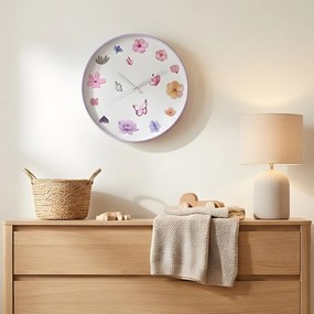 Zegar ścienny z motywem kwiatów, Ø 30 cm