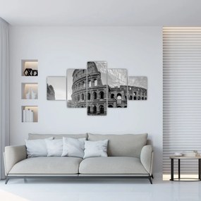 Obraz - Koloseum w Rzymie, czarno-biały (125x70 cm)