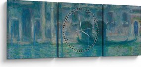 Obraz - Claude Monet, Palazzo da Mula, Venice, reprodukcje (z zegarem) (90x30 cm)