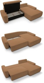 Narożnik BOULI Prawostronny z Elektryczną Regulacją wolnostojący tkanina Raven 44 Pomarańczowy DOMO HOME