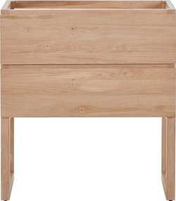 Szafka pod umywalkę z litego dębu - Jasny naturalny - 80 cm - TARELO