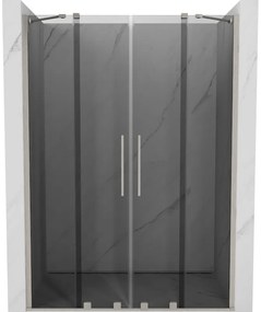 Mexen Velar Duo drzwi prysznicowe rozsuwane 140 cm, grafit, nikiel szczotkowany - 871-140-000-42-97