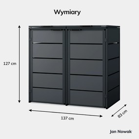 Zabudowa śmietnikowa 240L dwukomorowa, antracyt