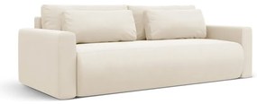 Beżowa aksamitna rozkładana sofa ze schowkiem 238 cm Belfast – Cosmopolitan Design