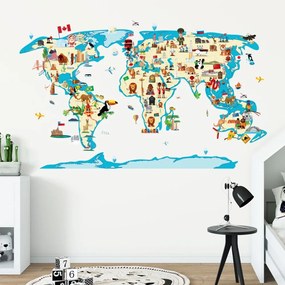 Mapa dla dzieci 110x60 cm World Map Ethnic Tour – Ambiance