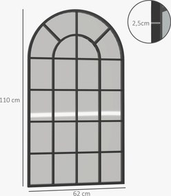 HOMCOM Lustro ścienny półokrągłe