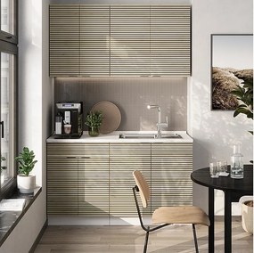 Pojedyncza kuchnia panel dębowy/biały 140x46x81.6 fame-line