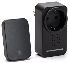 Aigostar - Dzwonek bezprzewodowy do kontaktu 1Z 230V IPX4 czarny