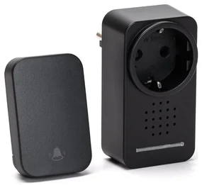 Aigostar - Dzwonek bezprzewodowy do kontaktu 1Z 230V IPX4 czarny