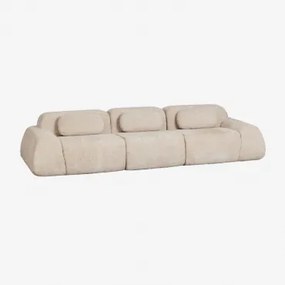 Sofa Modułowy 3-częściowy Z Tkaniny Chenilla Pakowany Próżniowo Merida Szenila Gruba Beż Tapioka - Sklum