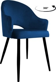 Krzesło Velvet tkanina Welur noga metalowa : Kolor nogi - Czarna stożek, Kolor tkaniny - VELVET - MG16, Typ siedziska - Siedzisko obrotowe 360°
