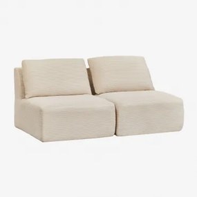 Sofa Modułowy 2-częściowy Z Weluru Pakowany Próżniowo Temple Sztruks Beż Lniany - Sklum