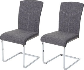 Krzesło do jadalni MCW-F36 (zestaw 2 sztuk),  tkanina/tekstylia, szary