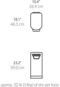 Simplehuman Pojemnik na suchą karmę z zabezpieczeniem 30 l, czarny matowy, 30 l