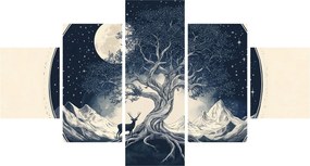 Obraz – Magiczne drzewo z jeleniem I. (125x70 cm)