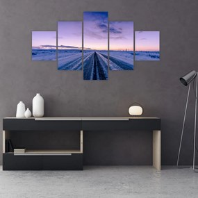 Obraz drogi zimą (125x70 cm)