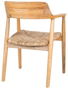 Krzesło z podłokietnikami z litego drewna w naturalnym kolorze Getafe – House Nordic