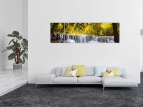 Obraz - Wodospad w jasnych kolorach (170x50 cm)