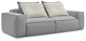 Jasnoszara sofa z imitacji skóry 260 cm Boheme – Bobochic Paris