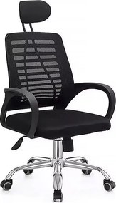 Ergonomiczne krzesło biurowe "Sébastien" z regulowanym zagłówkiem - Czarny