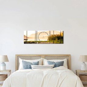 Obraz huśtawki w przyrodzie (z zegarem) (90x30 cm)