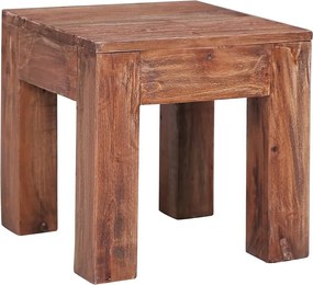 Kwadratowy stolik kawowy 30x30x30 cm z litego naturalnego mahoniu, wykończenie lakierowane, styl nowoczesny, bez schowka