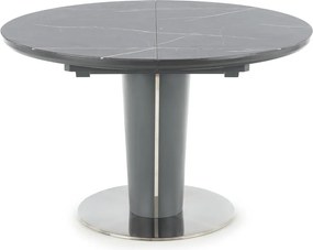 Okrągły stół Ricardo ze szklanym blatem w imitacji marmuru