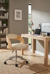 Kremowy nowoczesny fotel obrotowy retro C6-G27