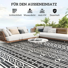 Outsunny Dywan Zewnętrzny Odporny na Warunki Pogodowe, w Stylu Boho, Na Balkon I Do Salonu