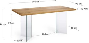 Stół z blatem w dekorze dębu 90x160 cm Lotty – Kave Home