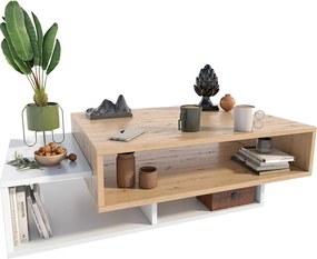 Nowoczesna Ława Do Salonu Dąb Artisan + Biały A1-W58
