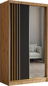 Szafa NELVIA - Dąb artisan / Lamele Dąb artisan / Bez szuflad / 120 cm