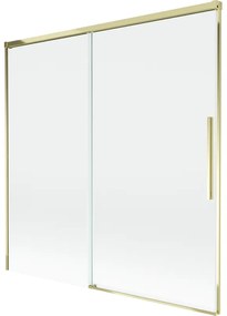 Mexen Rox parawan nawannowy 2-skrzydłowy rozsuwany 160 x 150 cm, transparent, złoty - 8C9-160-001-50-00