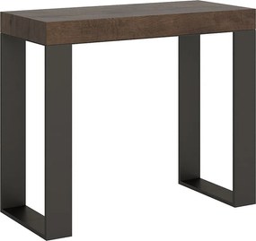 Konsola rozkładana 90x40/300 cm Tecno Orzech rama w kolorze Antracytu