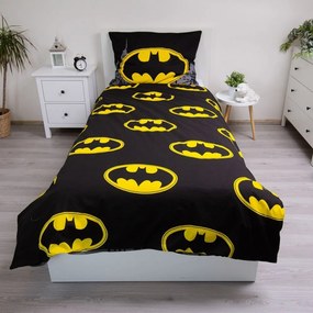 Bawełniana pościel dziecięca jednoosobowa 140x200 cm Batman "The Emblem" – Jerry Fabrics