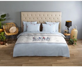 Biało-niebieska bawełniana pościel jednoosobowa 140x200 cm Yachtclub – Good Morning