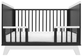 New Baby Łóżeczko dziecięce Marcus z barierką,czarne/białe