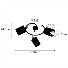 Inteligentna nowoczesna lampa sufitowa czarna w tym 3 WiFi B35 - Lofty Nowoczesny Oswietlenie wewnetrzne