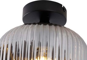 Inteligentna lampa sufitowa czarna z przydymionym szkłem w tym Wifi A60 - Karel