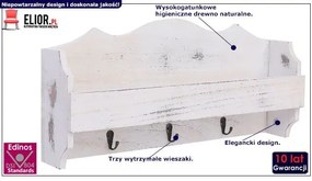 Biały wieszak ścienny z półką K8-T96