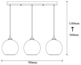 Lampa wisząca Horizont Gold - 022, złoto-czarna