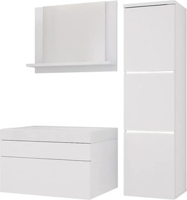 Zestaw mebli łazienkowych, Matowa biel, 90 x 110 cm