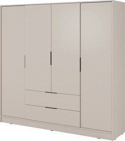 Szafa 200 cm Kalma 4D - szafa czterodrzwiowa z szufladami do salonu, sypialni - kaszmir