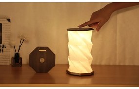 Brązowa lampa stołowa LED (wysokość 18 cm) Twist Hexagon – Gingko