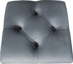 Pufa CHESTERFIELD tkanina Welur loft ławka podnóżek metal : Kolor Stelaża - Czarny , Kolor tkaniny - VELVET - BL14, Typ tkaniny - Velvet