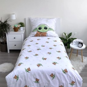 Bawełniana dziecięca pościel jednoosobowa 140x200 cm Star Wars Baby Yoda – Jerry Fabrics